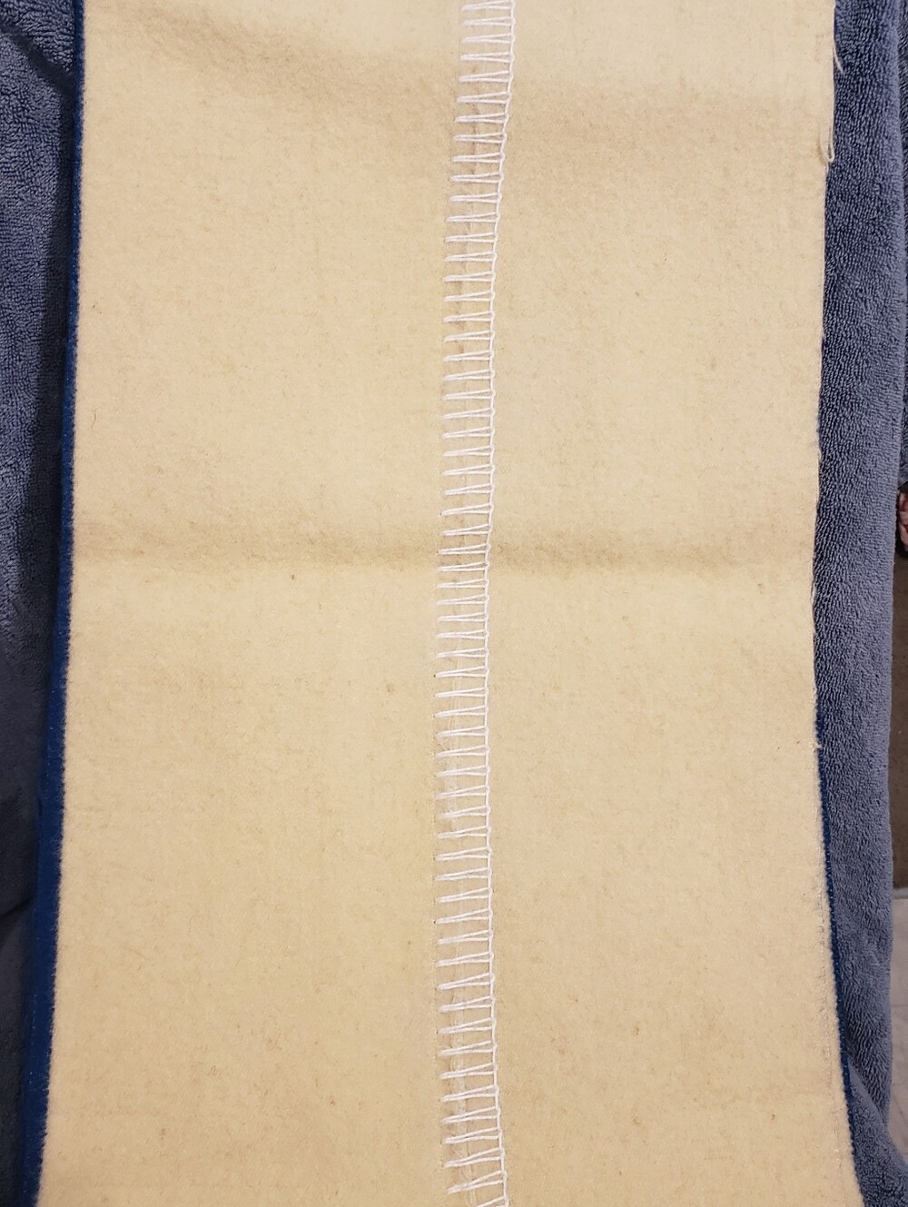 Pendleton Thick Felted  Blanket  Wool Fabric  Remnant   Ivory